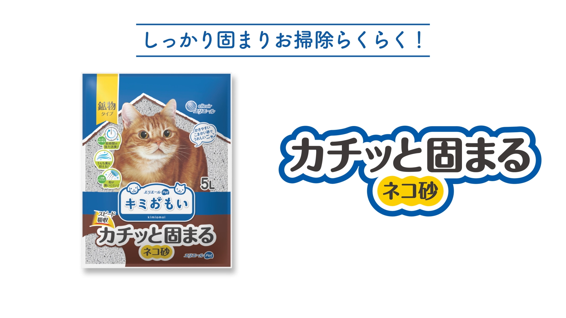 Amazon | エリエール Pet キミおもい カチッと 固まる ネコ砂 7L