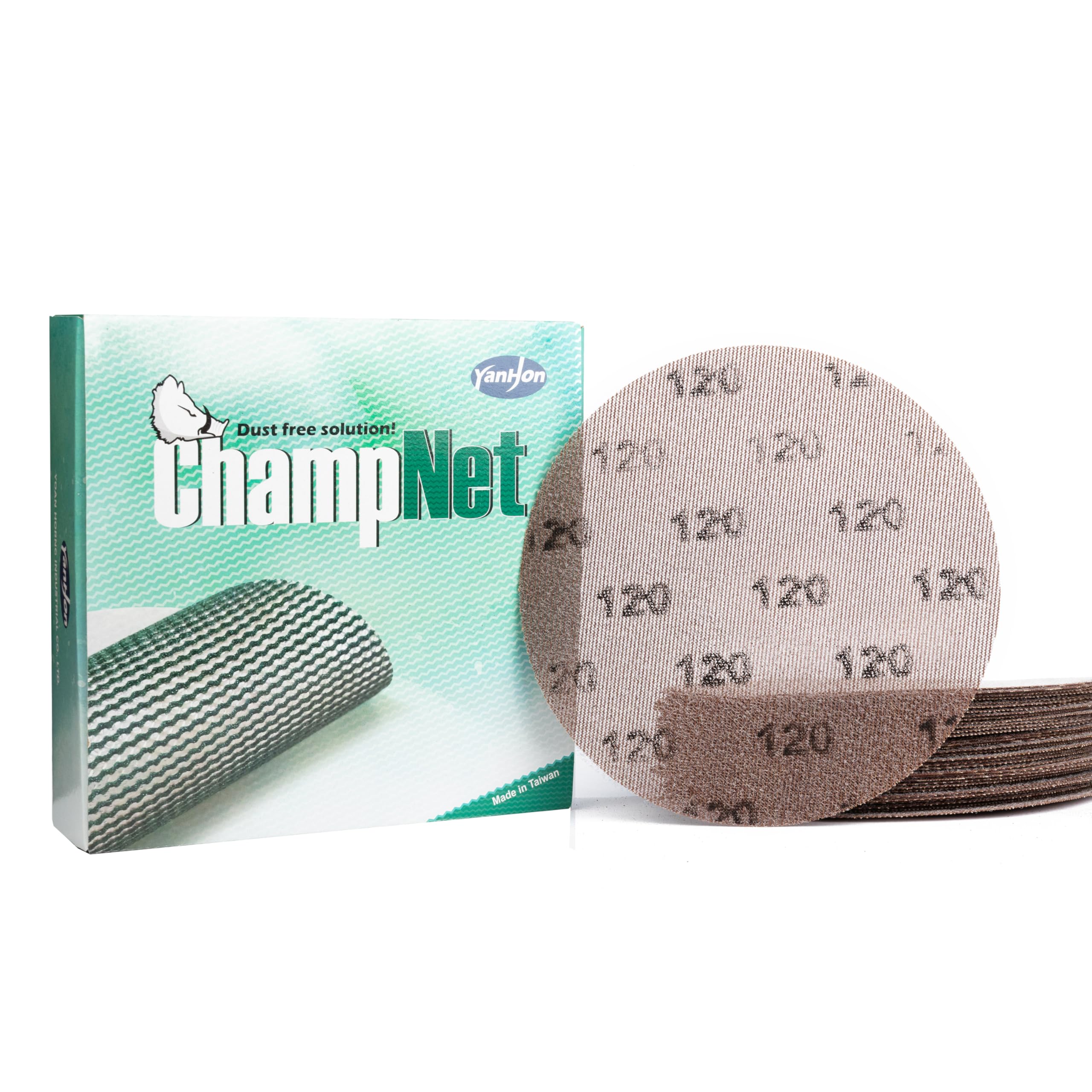 Malla abrasiva de 9 pulgadas, sin polvo, sin polvo, grano 120, caja de 25 piezas