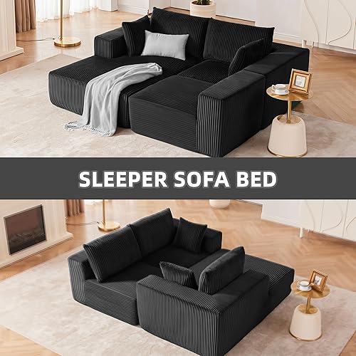 Miniatura 4 de Sofá modular de 108 pulgadas, sofá modular de nube con asiento profundo, moderno sofá modular en forma de L con diván, sofás tapizados sin hueso