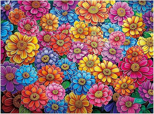 ALL4JIG Rompecabezas divertidos de pintura de flores para adultos y niños, 1000 piezas, regalo de Papá Noel secreto de Navidad, regalos de elefante