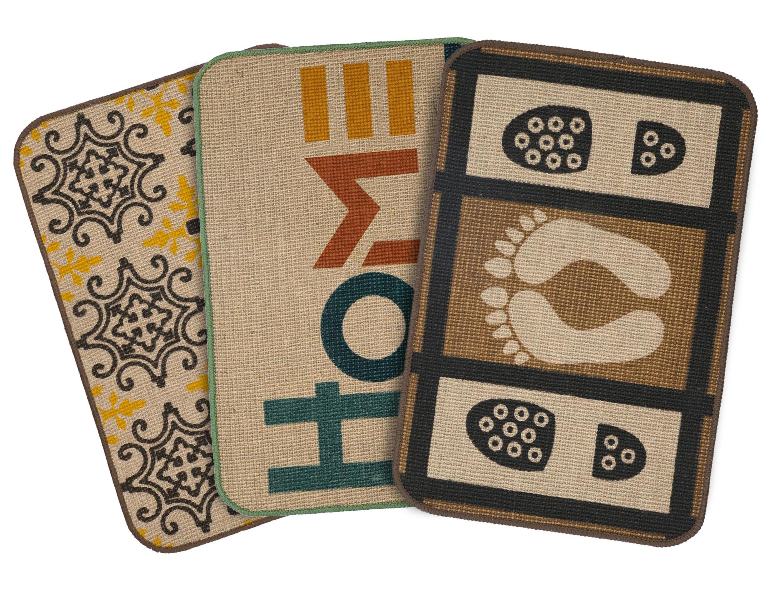 SARAL HOME EASY LIVING Jute Printed Rectangular Doormat, Set of 3|Durable & Washable Doormat for Home/Kitchen/Lobby/Outddoor|Living Room Rug for Entrance Door (Brown, 40x60 cm)-picture-26