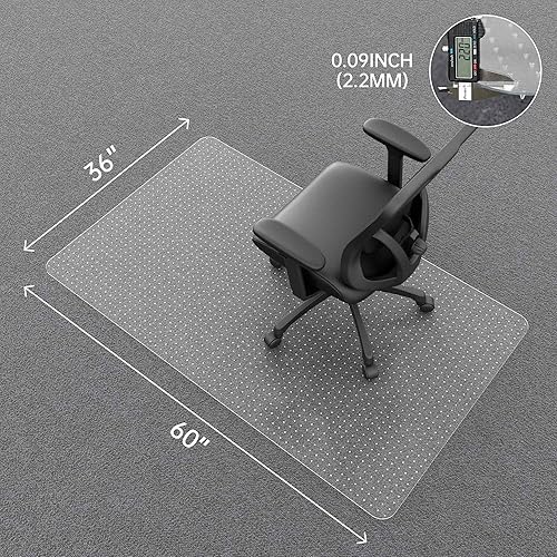 Miniatura 24 de Tapete para silla para suelos duros, 60 x 36 pulgadas, tapete de oficina para sillas rodantes, tapete de plástico transparente para silla de Para