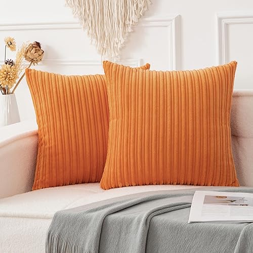 Miniatura 325 de UGASA - Juego de 2 fundas de almohada de terciopelo a rayas, funda decorativa para cojín con cremallera oculta para el hogar, sofá, dormitorio,