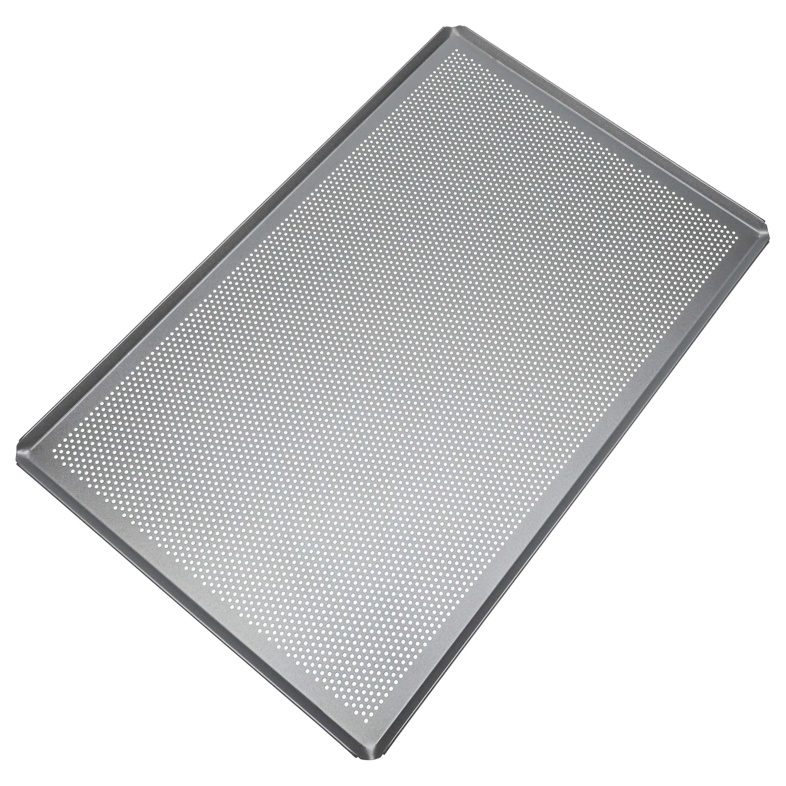 vhbw 2x Backblech für Backofen | 60 x 40 x 1 cm Silber, Perforiert