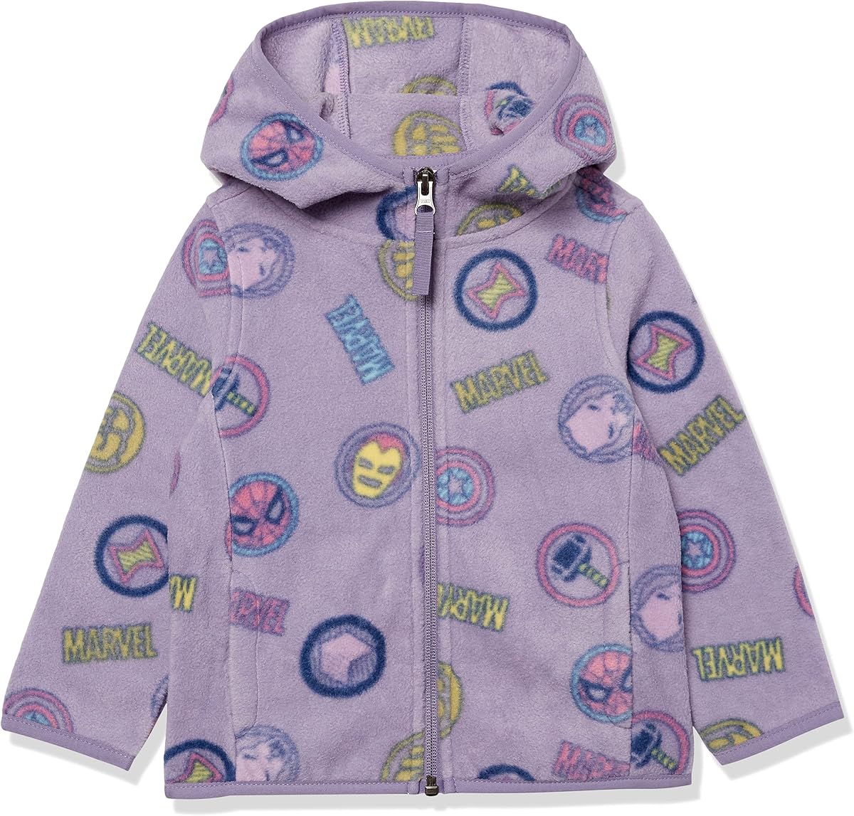 Disney | Marvel | Star Wars | Princess Girls and Toddlers' Polar Fleece Full-Zip Hooded Jacket