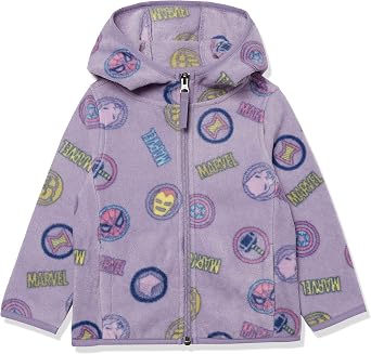 Amazon Essentials Disney | Marvel | Star Wars | Princess Girls and Toddlers Polar Fleece Full-Zip Hooded Jacket