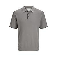JACK & JONES Jprcccooper Knit Polo S SN, Grigio Steeple