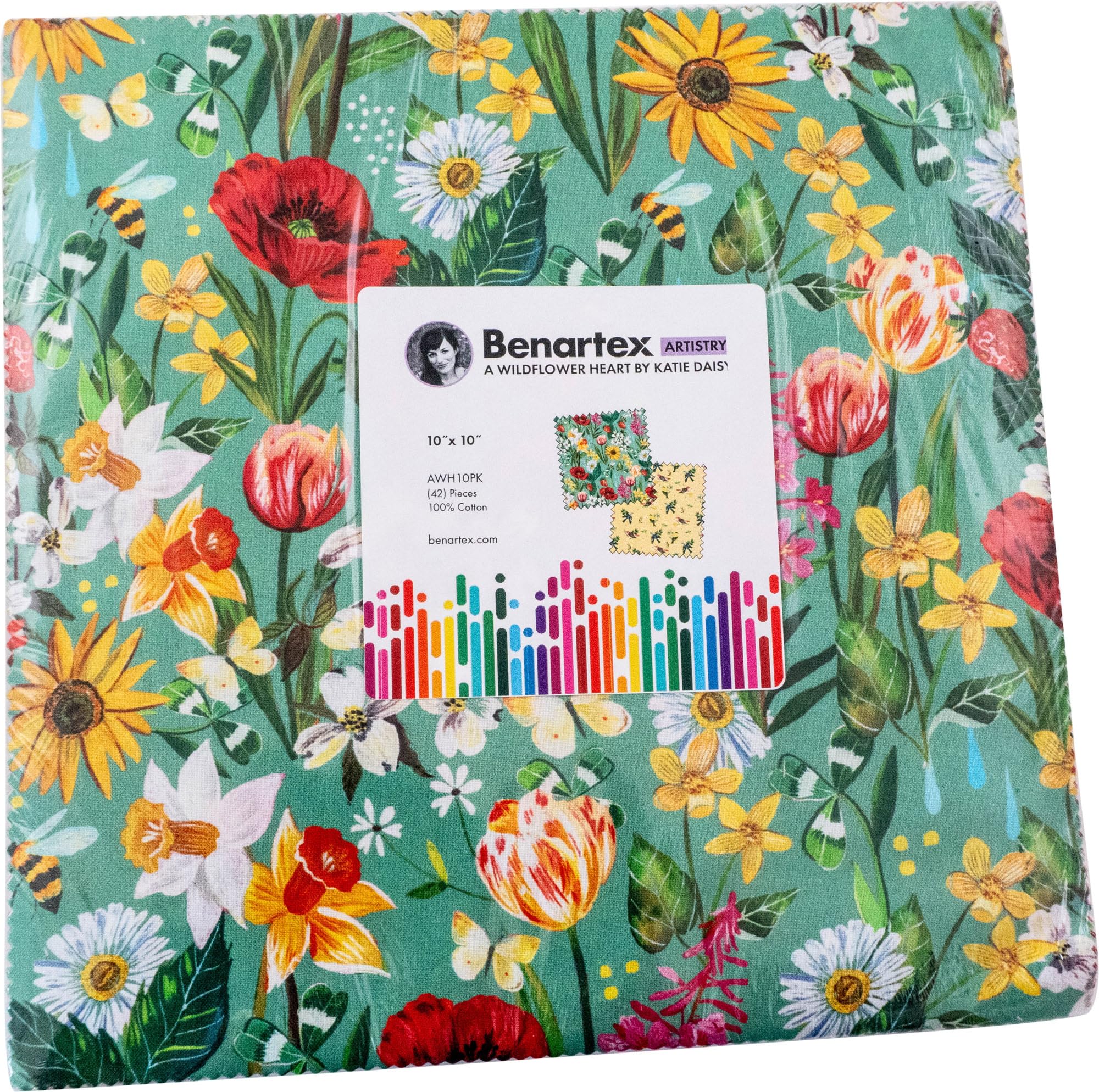 Katie Daisy A Wildflower Heart 10X10 Pack 42 10-inch Squares Layer Cake Benartex