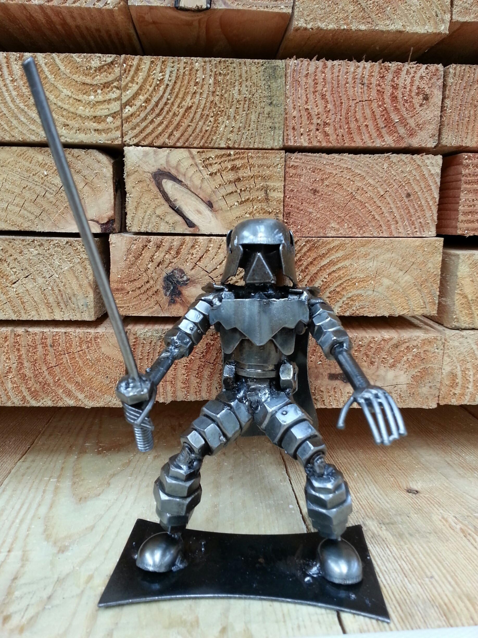 Darth Vader Sculpture Figure Handmade from Scrap Metal and Car Parts - Star Wars