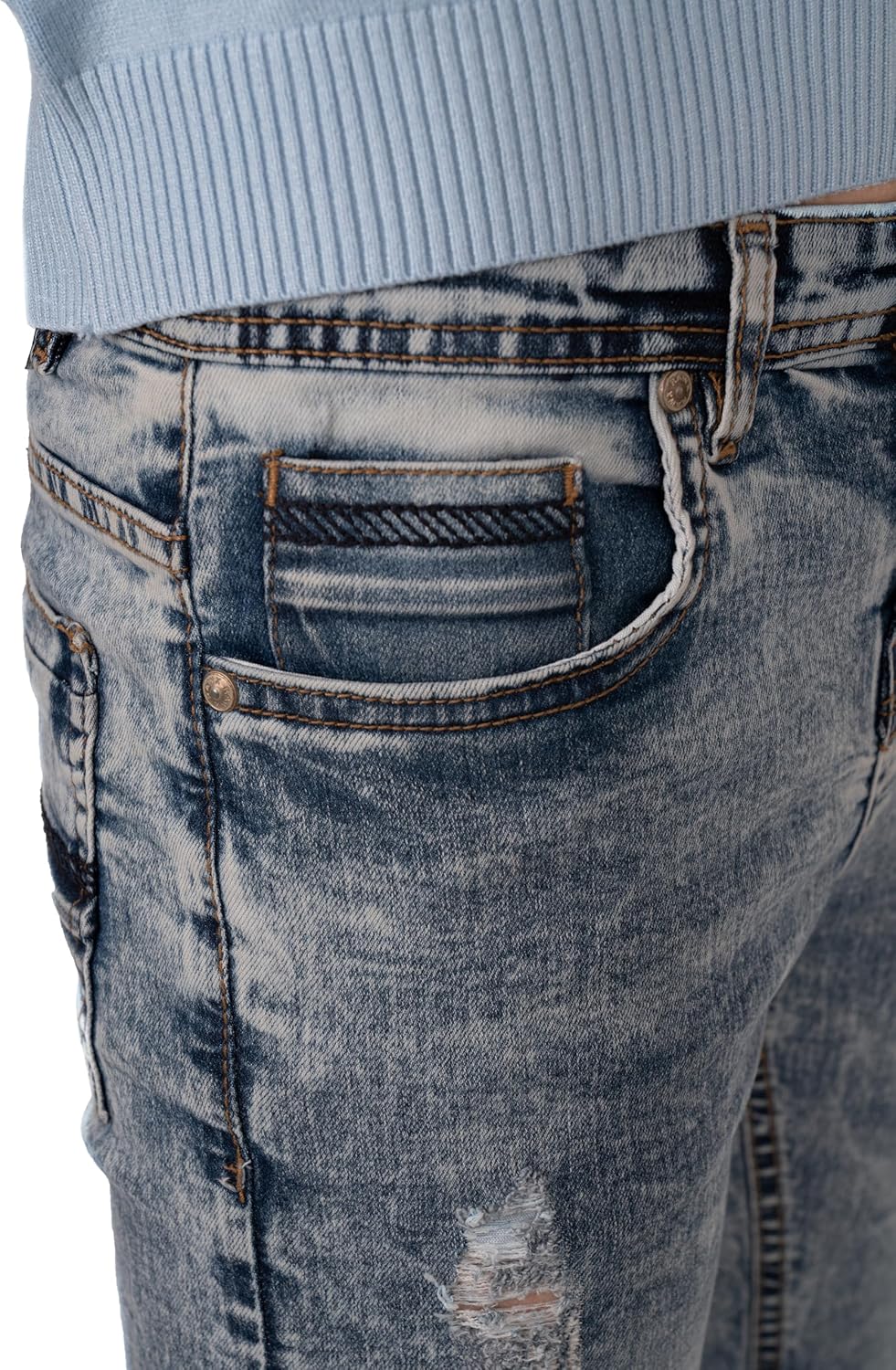 X RAY RAW X Boy's Slim Fit Stretch Jeans, Fashion Rips Destroyed Distressed Denim Pants for Boys - Image 5