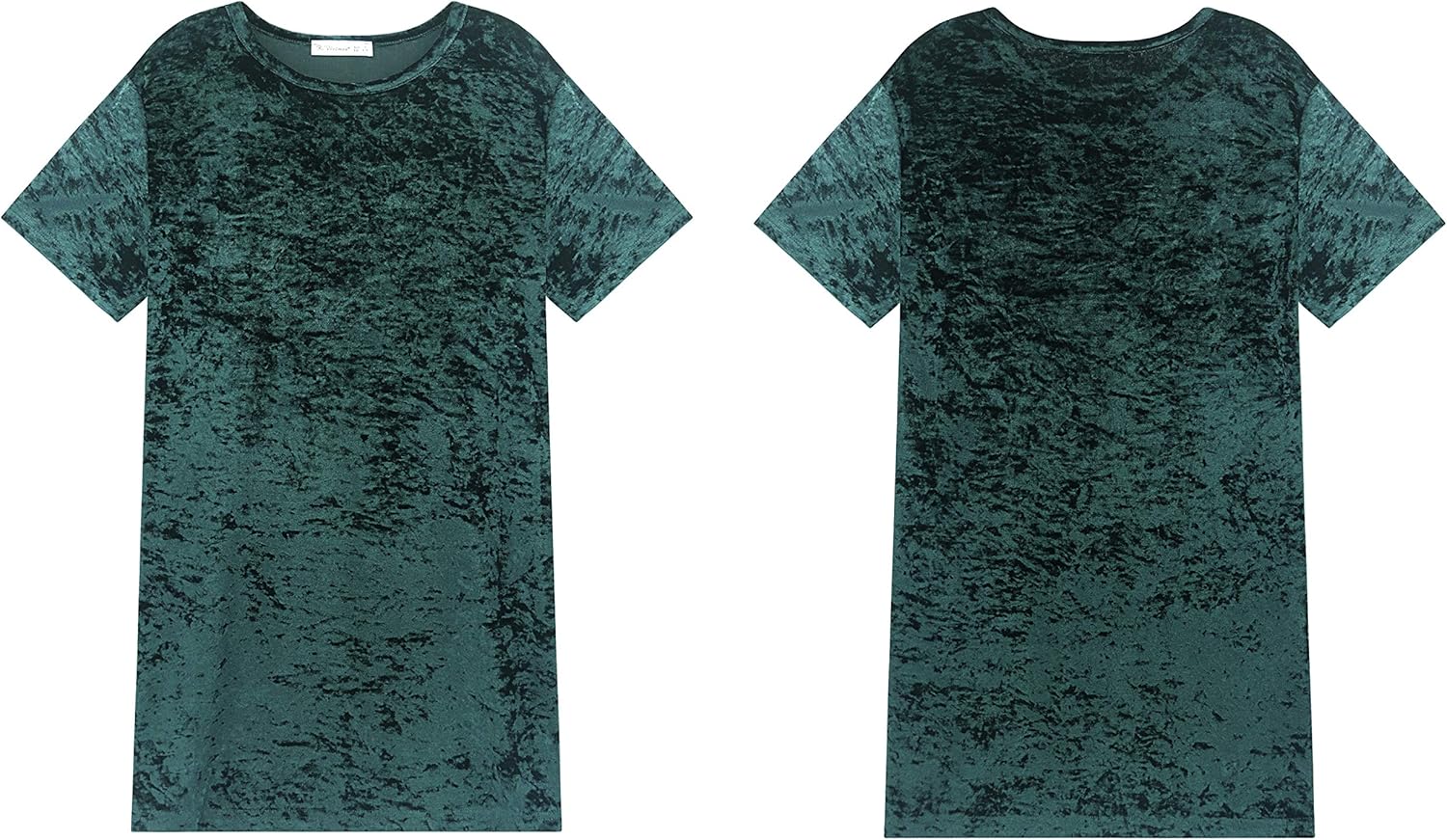 R.Vivimos Women's Summer Short Sleeve Crushed Velvet Mini Short Dresses - Image 3