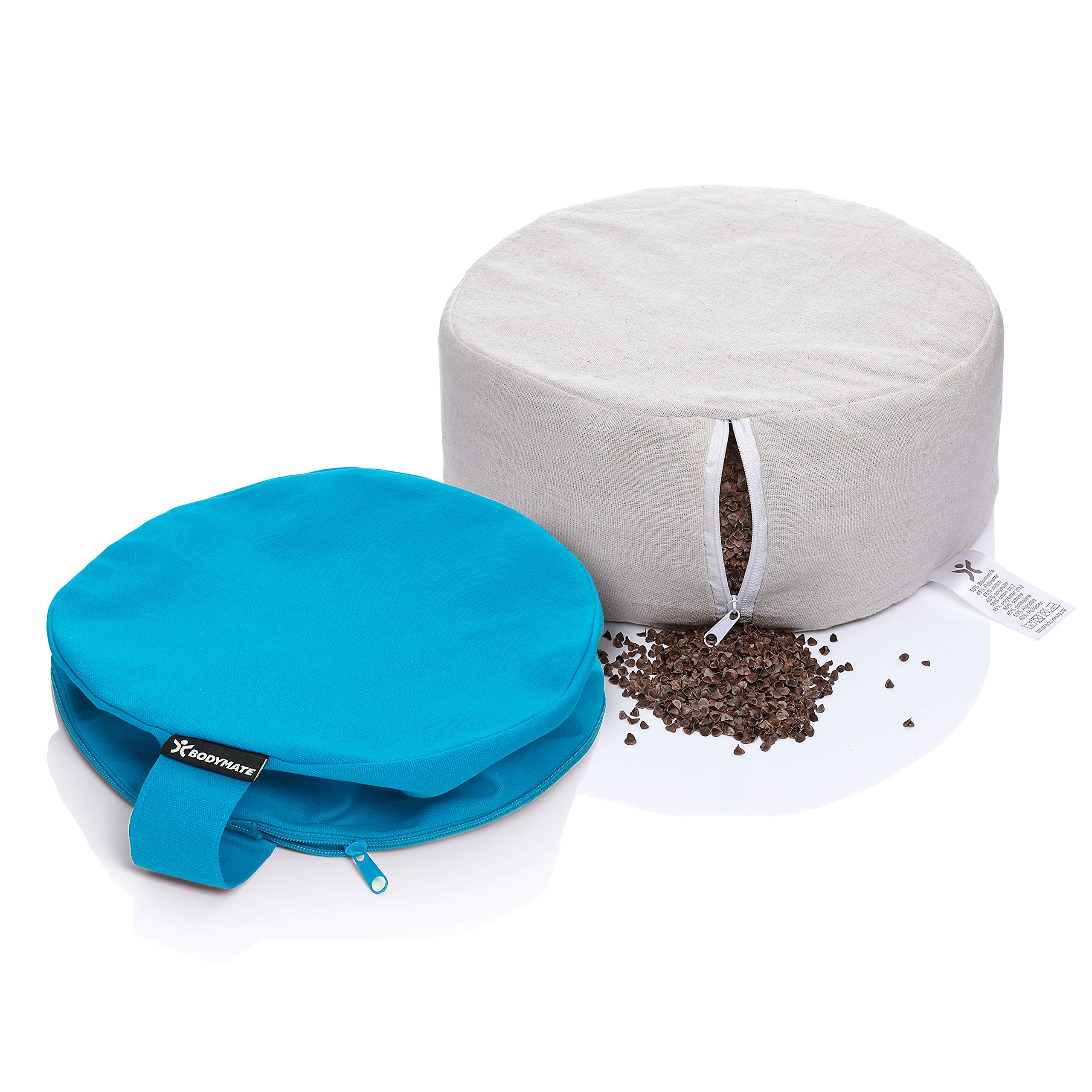 Cuscino Da Yoga E Meditazione BODYMATE - Imbottito In Gusci Di Grano Saraceno, Cotone (31cm) - Foto 9