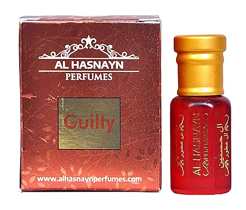 GUILTY UNISEX Perfume esencial de colonia Roll-On Attar (edición LASSIC) 0.2 fl oz sin alcohol, fragancia natural dulce Attar de larga duración