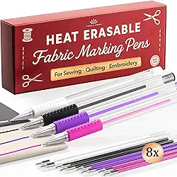 Canetas de marcação de tecido apagáveis por calor para costura - 4 canetas + 8 refis - Suprimentos de costura suprimentos de costura acessórios de costura suprimentos de bordado caneta
