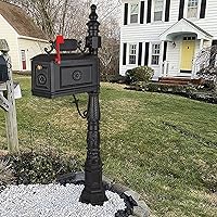 Vista 2 de Buzón de correo decorativo Polar Aurora Barcelona Post Stratford, resistente, de aluminio fundido (negro)