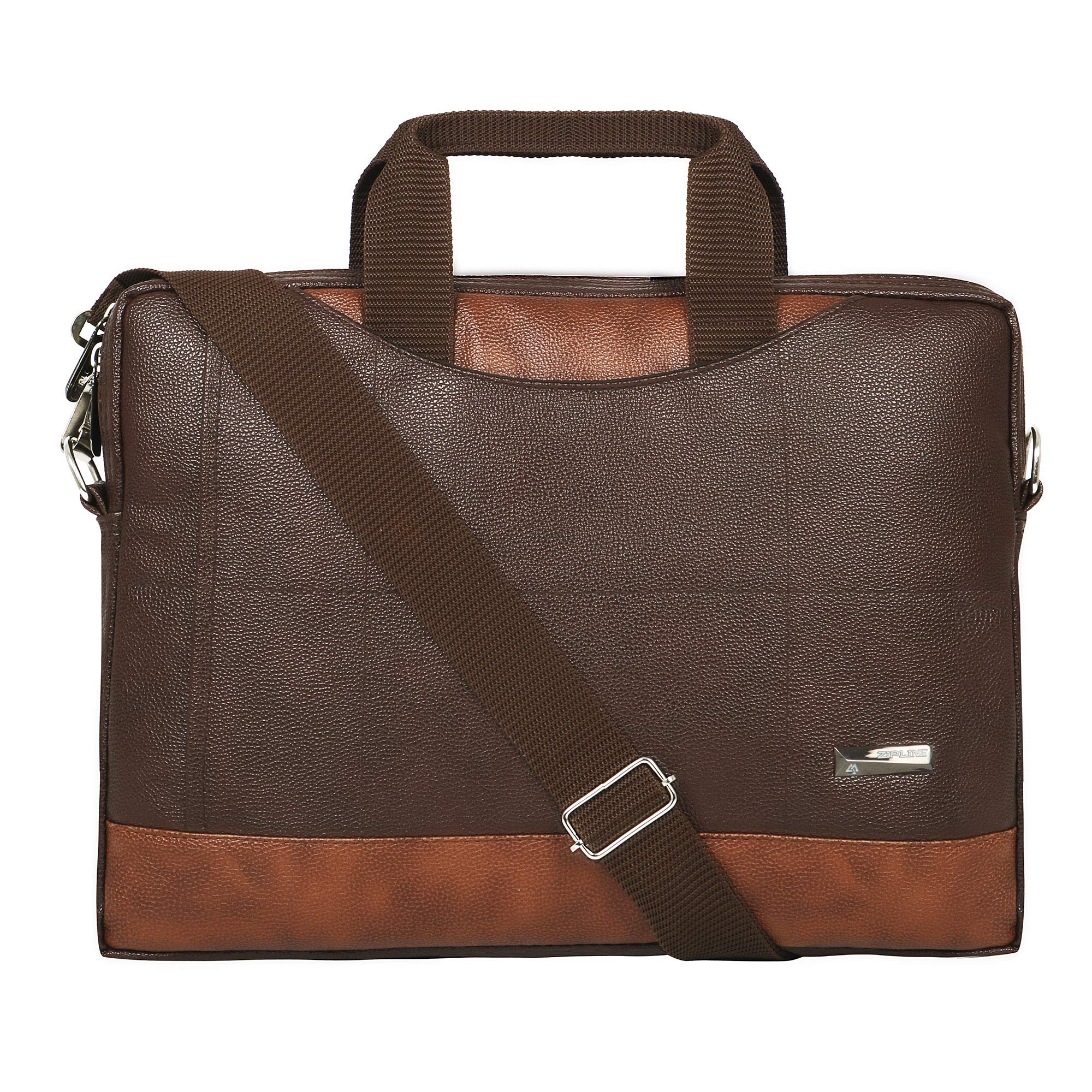 Zipline Office Synthetic Leather laptop bag for Men women, 15.6" compatible laptop Messenger Bags for Men & Women (1-Brown Bag) (B08T62F6FF) Amazon Price History, Amazon Price Tracker