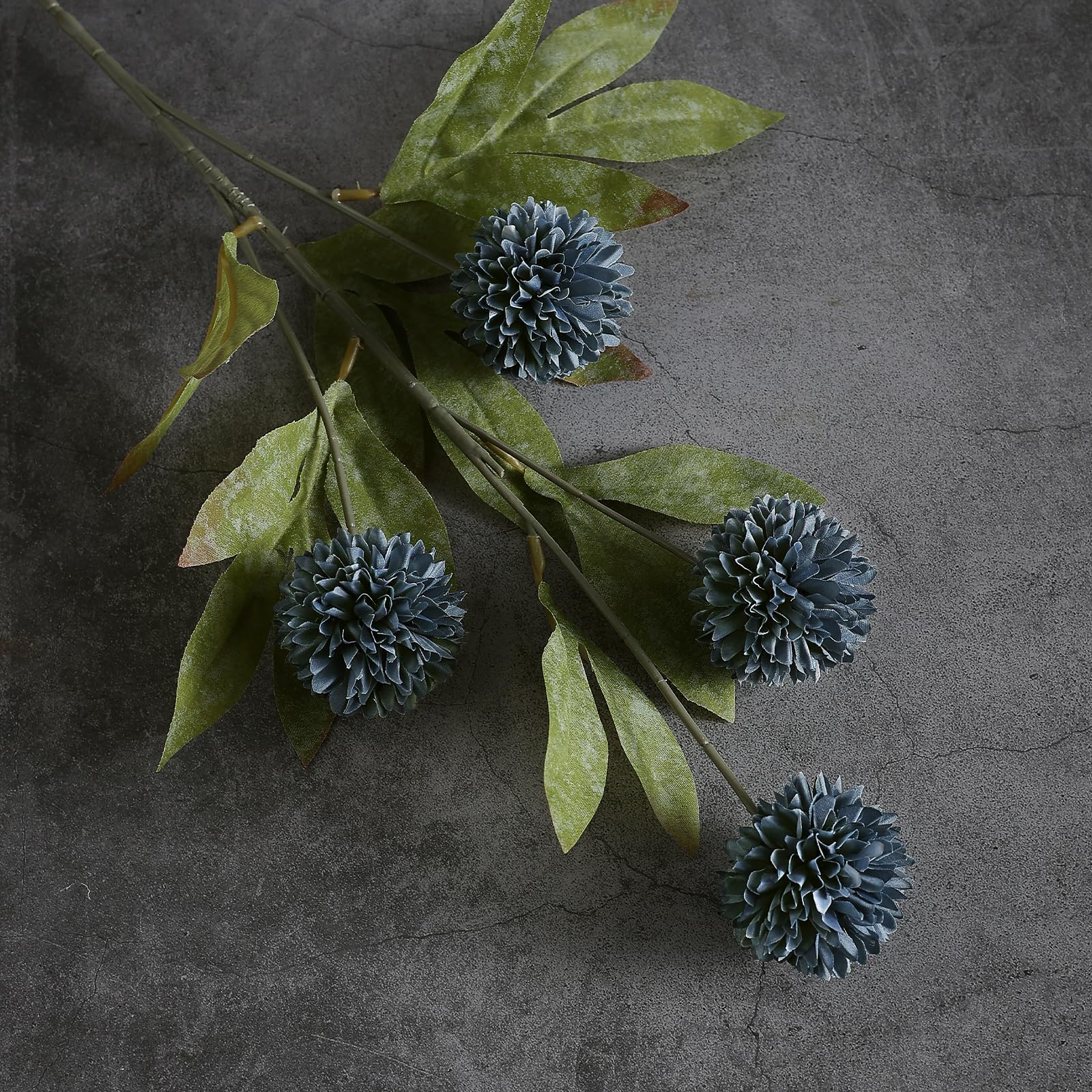 12 fiori artificiali per vaso in finta seta, 68 cm, per mamma (blu scuro)
