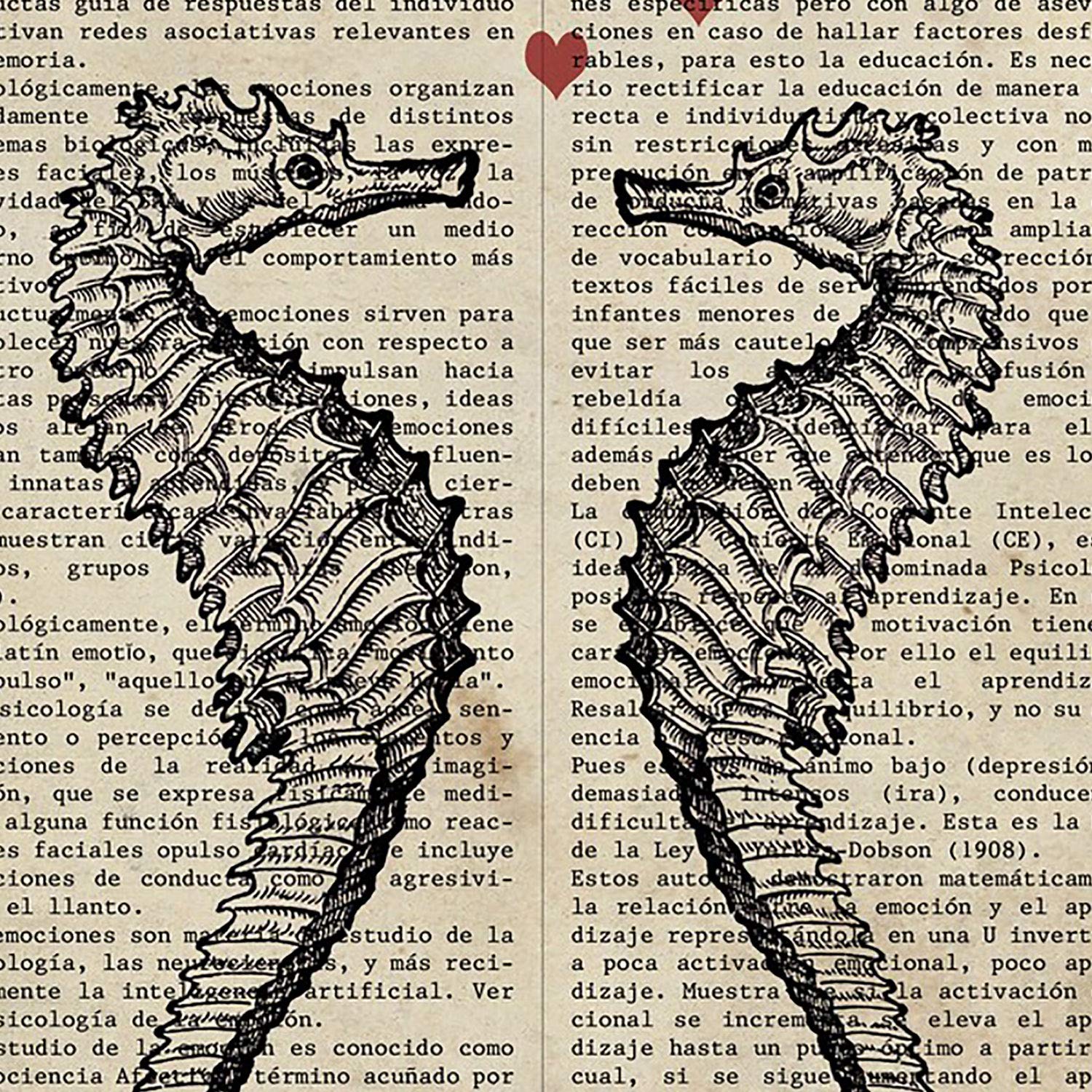 Nacnic Poster seahorses. Romantic love films with definitions. Illustrations for your partner family, woman, ... Size A4 - Image 2