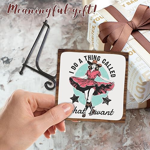 Miniatura 4 de Placa de madera de 5 pulgadas, con texto en inglés "I Do A Thing Called What I Wish", letrero de madera con soporte de metal, decoración y