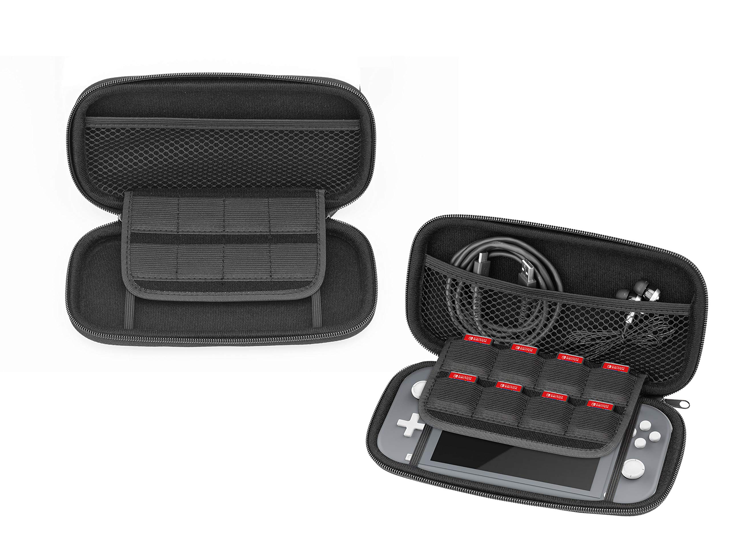 Image secondaire de Subsonic - Sacoche, Housse Rigide et Anti-Choc - Etui zippé en EVA pour Nintendo Switch Lite Console, Jeux et Accessoires