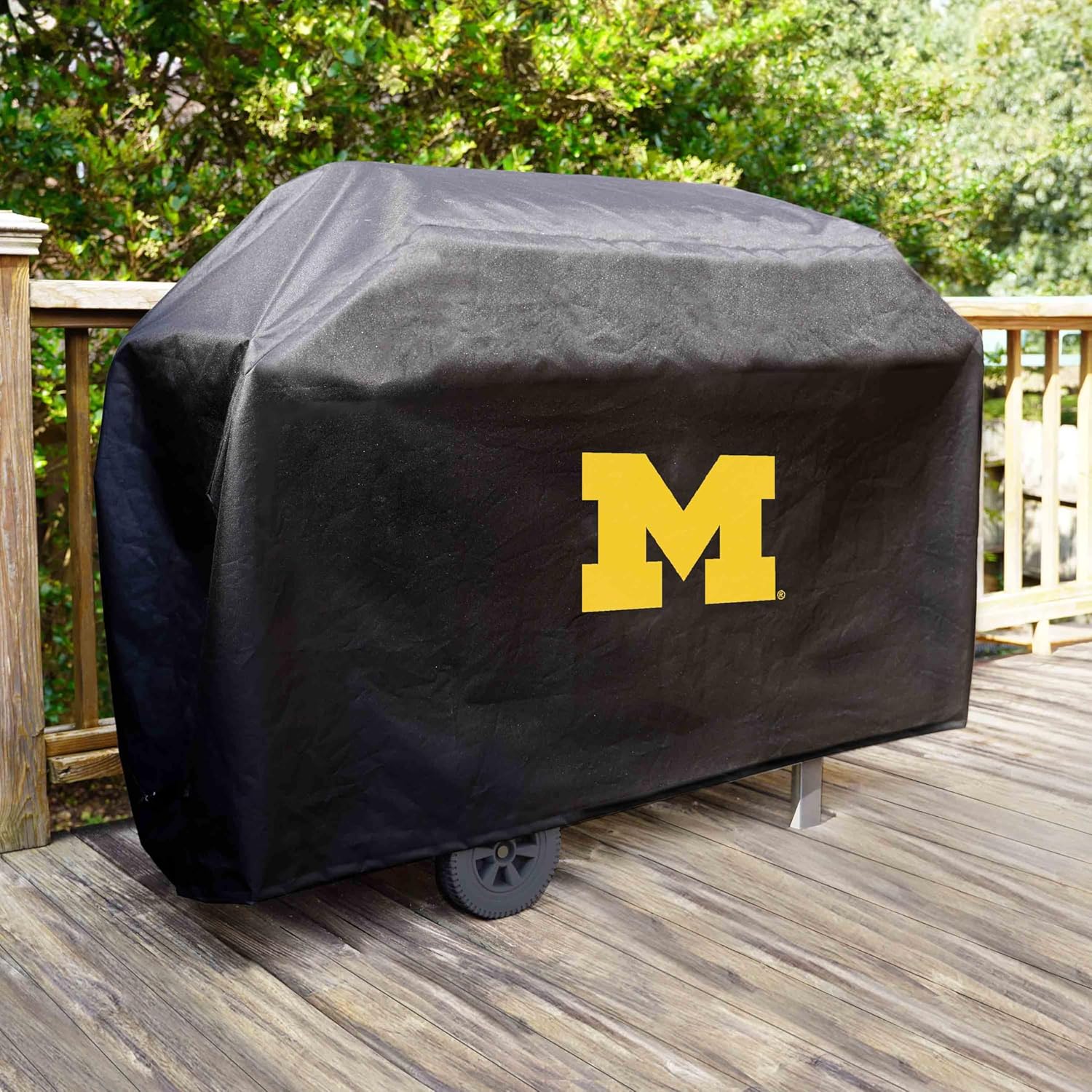 FANMATS 41196 Michigan Rectangular Grill Cover - Fits 3 and 4 Burner Grills - 68in x 21in x 35in