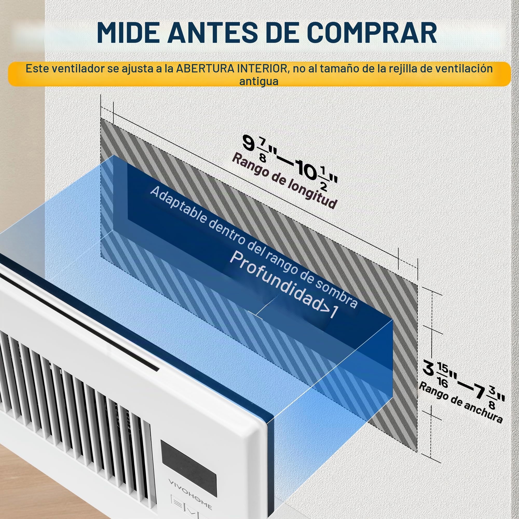 VIVOHOME Quiet Register Booster Ventilador con apertura de 6 x 10 pulgadas, termostato inteligente, control de 10 velocidades, malla extraíble a prueba de polvo y bloqueador de registro, color blanco