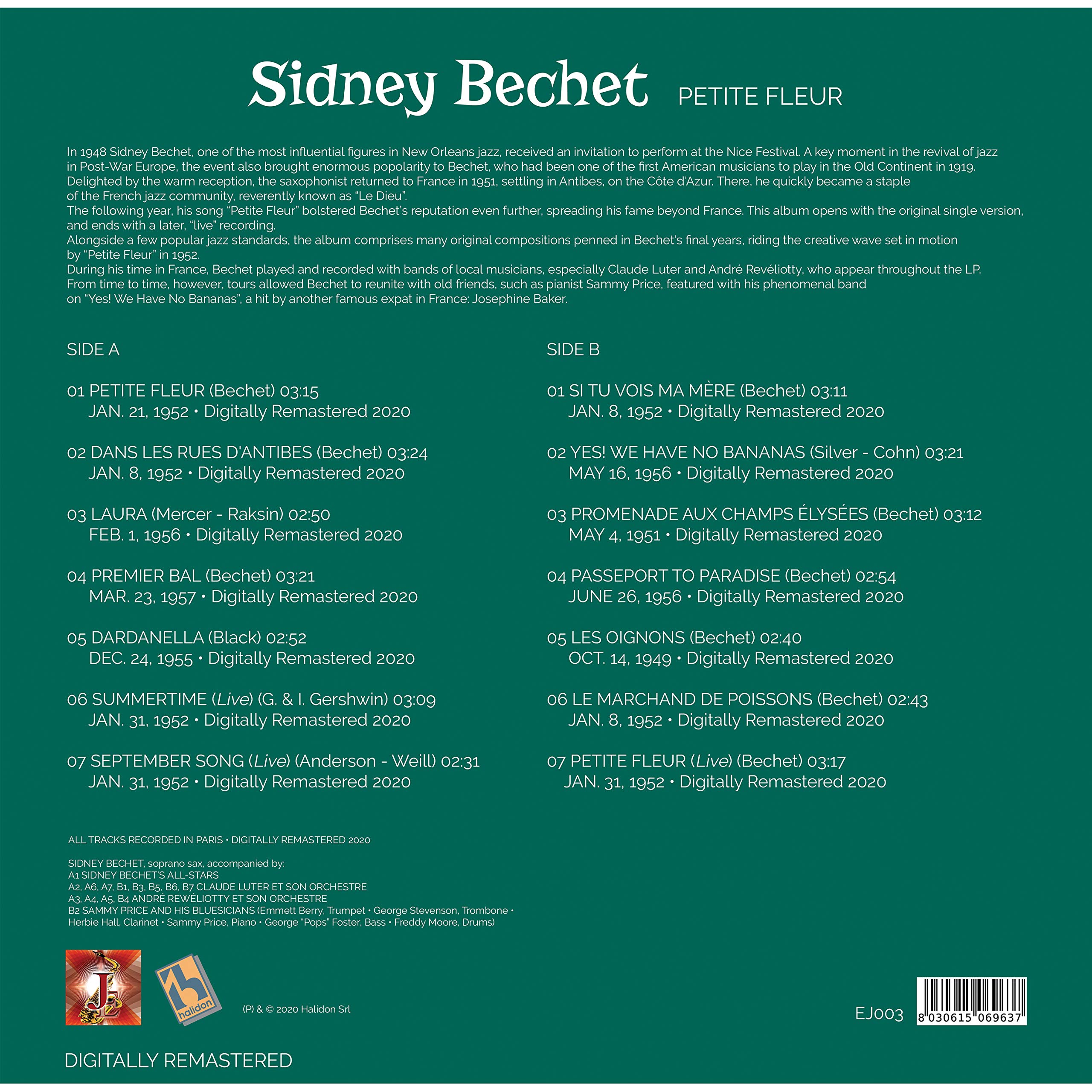 Jazz Vinily Sidney Bechet, Billie Holiday, Miles Davis