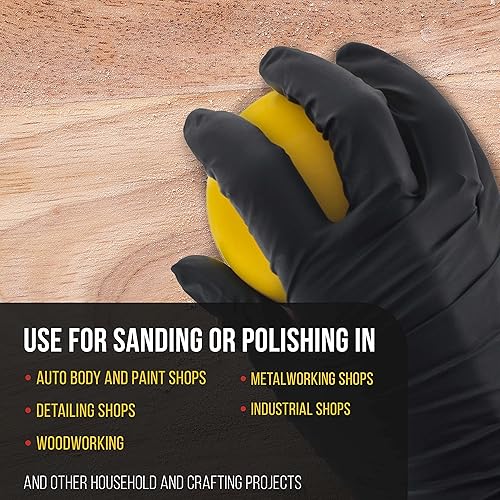 Miniatura 5 de TCP Global Almohadilla de espuma para lijar a mano con agarre de palma de 3 pulgadas para gancho y bucle y discos de lijado DA de 3 pulgadas,