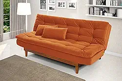 Sofá Cama Dubai Reclinável Casal 3 Lugares Suede Base de Madeira Império Estofados (Terracota)