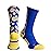 Forever Fanatics Basketball Socks For Men & Boys Crew Socks With Basketball Arm Sleeve - Made in USA (Crazy Royal/Gold, 6-10 Years)