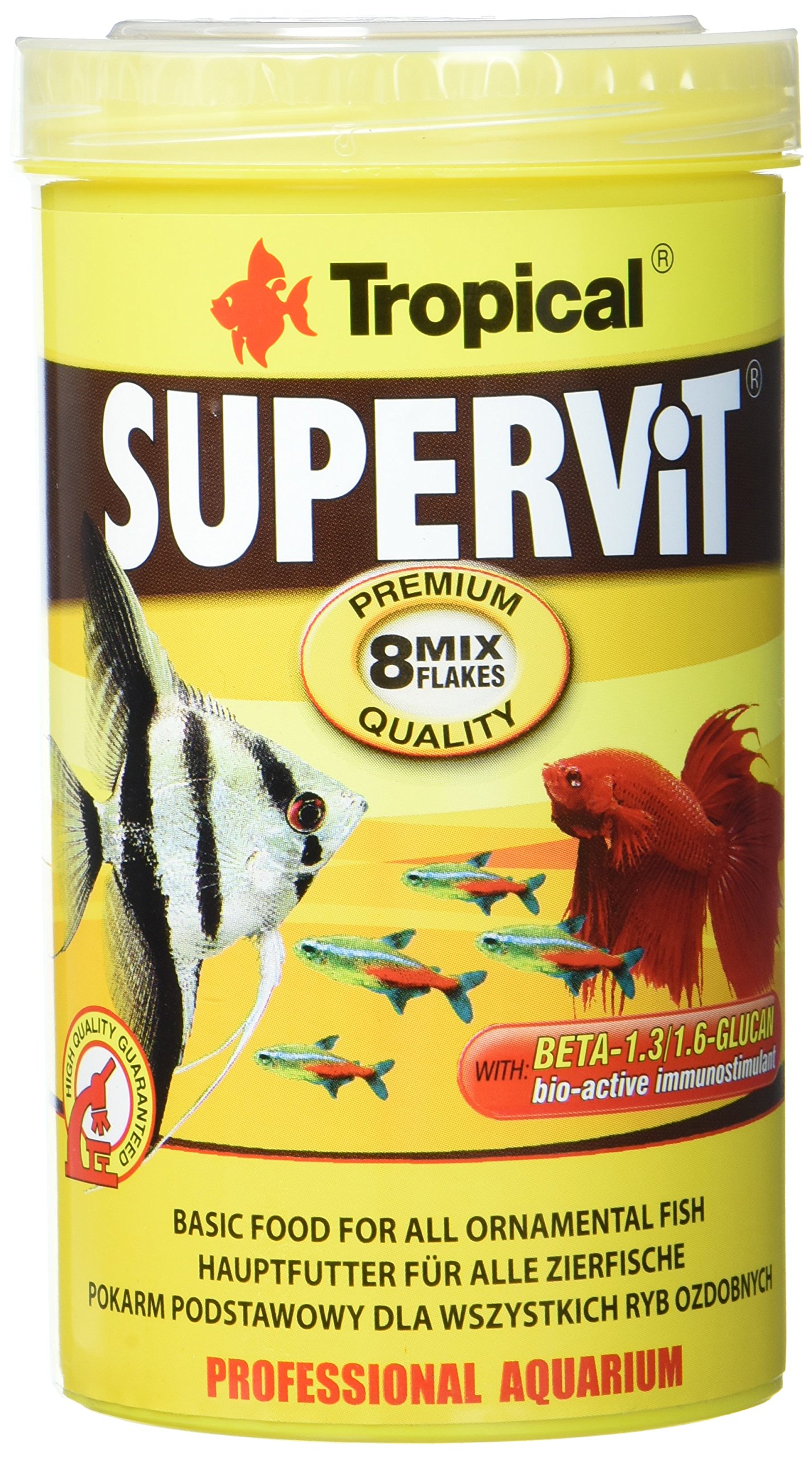 Tropical Supervit Premium Hauptfutter, Flockenfutter für alle Zierfische, 1er Pack (1 x 500 ml)