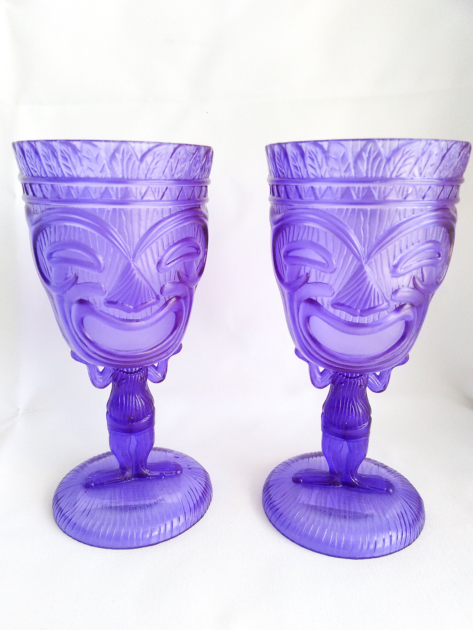 Tiki Cups Wine Glasses Tiki Drinking Glass Tumblers Tiki Bar Luau Party Decorations Set of 2