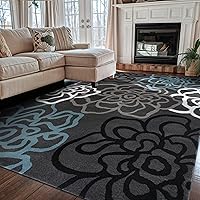 Vista 14 de Tapete moderno y contemporáneo con diseño de flores