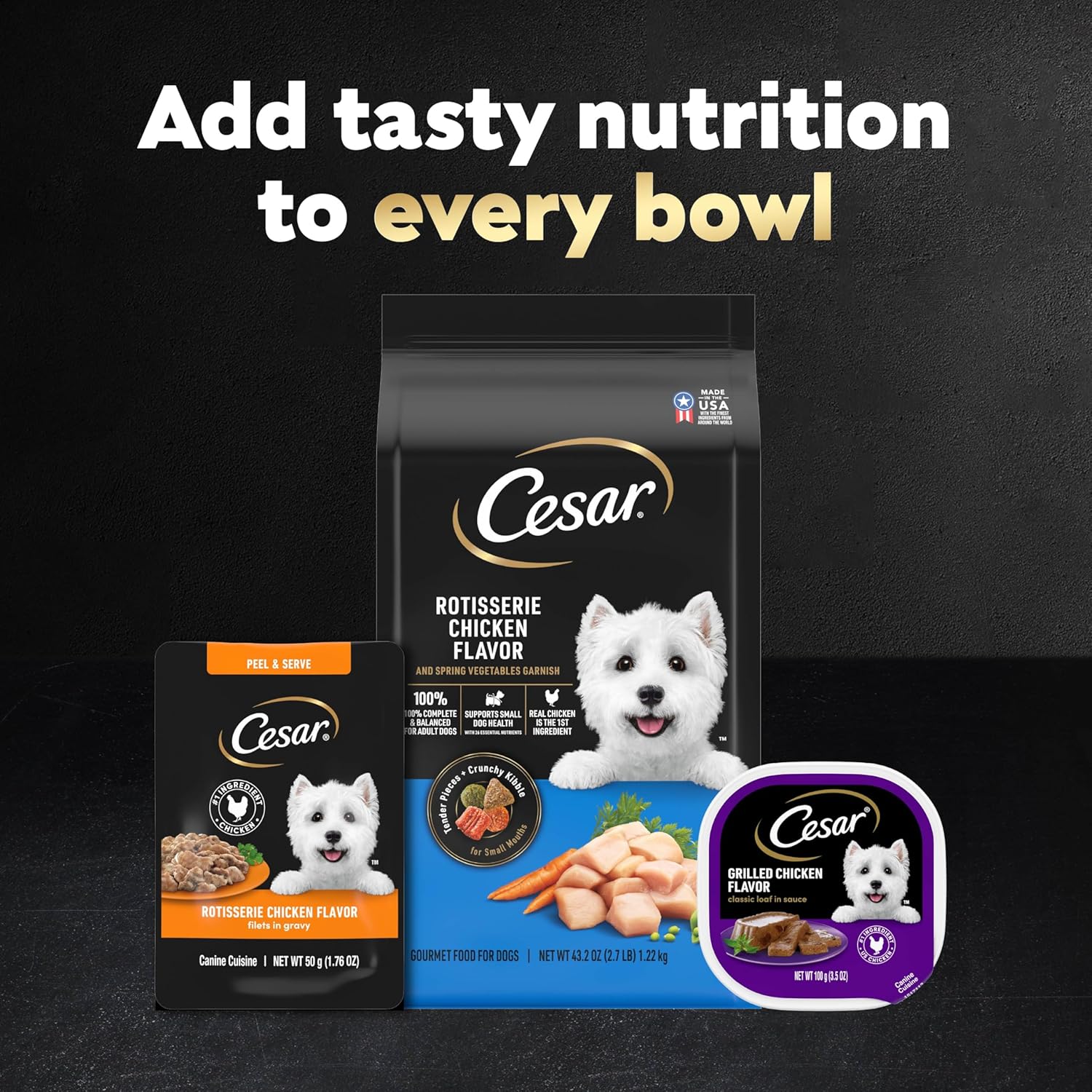 Cesar Filets in Gravy Wet Dog Food Filet Mignon Flavor and Rotisserie Chicken Flavor Variety Pack, Wet Food for Dogs, 1.76 oz. Mini-Pouches, 20 Count (Pack of 2) - Image 7