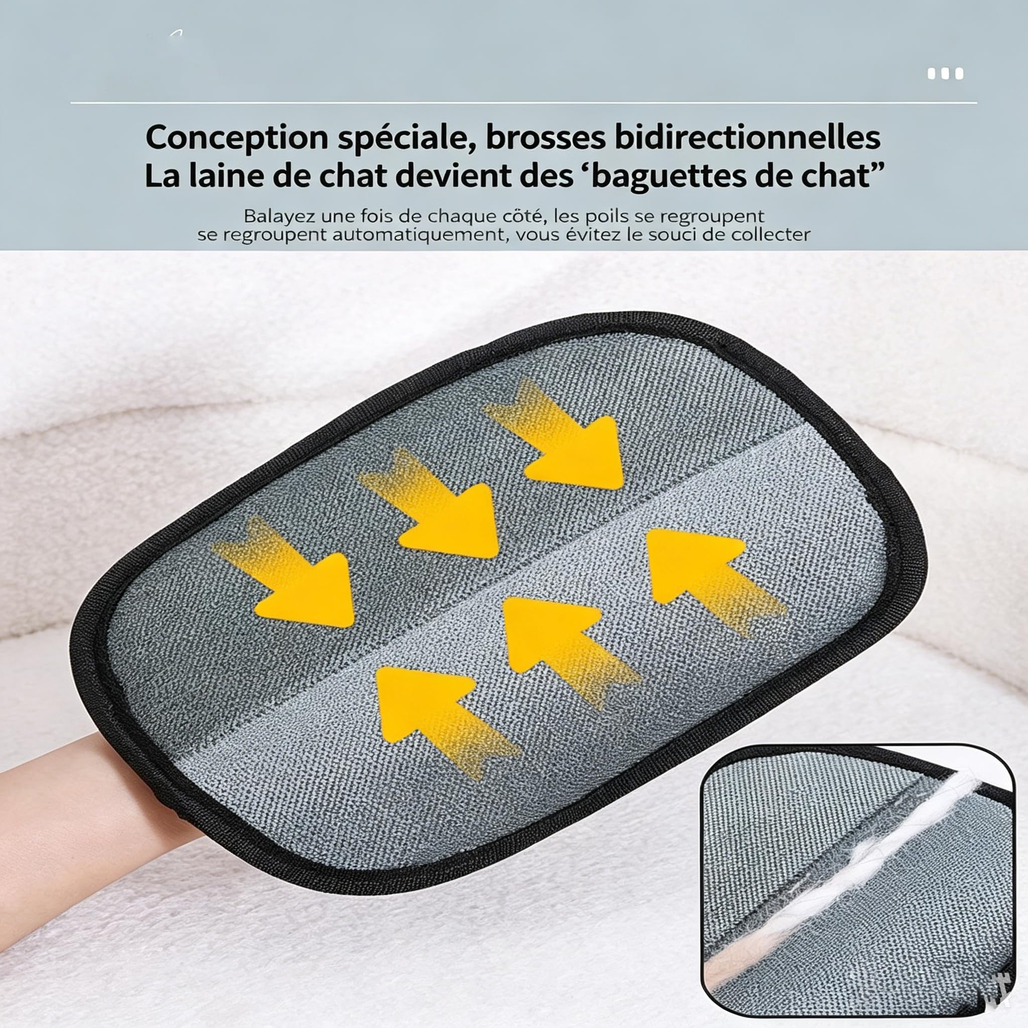 MEIION PurePath Glove - Gant de Nettoyage Polyvalent - Retient Les Poils de Chien/Cat, Couvre Plus d'aire, Pratique pour Tous Les Surfaces et Tous Les usages Quotidiens