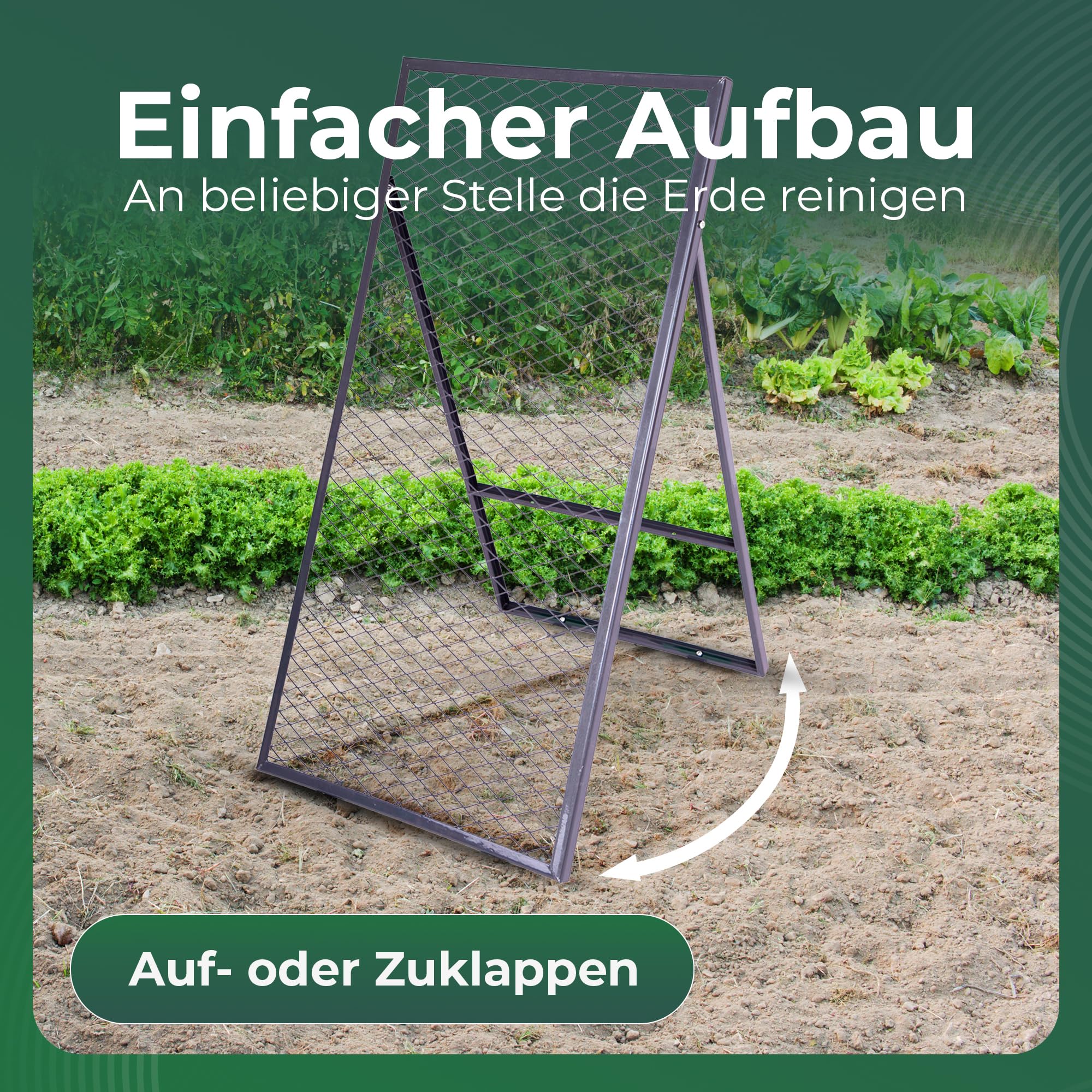Novatool 2X Boden Durchwurfsieb 100x50 cm aus pulverbeschichtetem Stahl Durchwurfgitter Sieb für Erde Rasen Sand Kompost, Gartensieb Metallsieb Garten Metall Gitter Erdsieb Kompostsieb Gartenerde