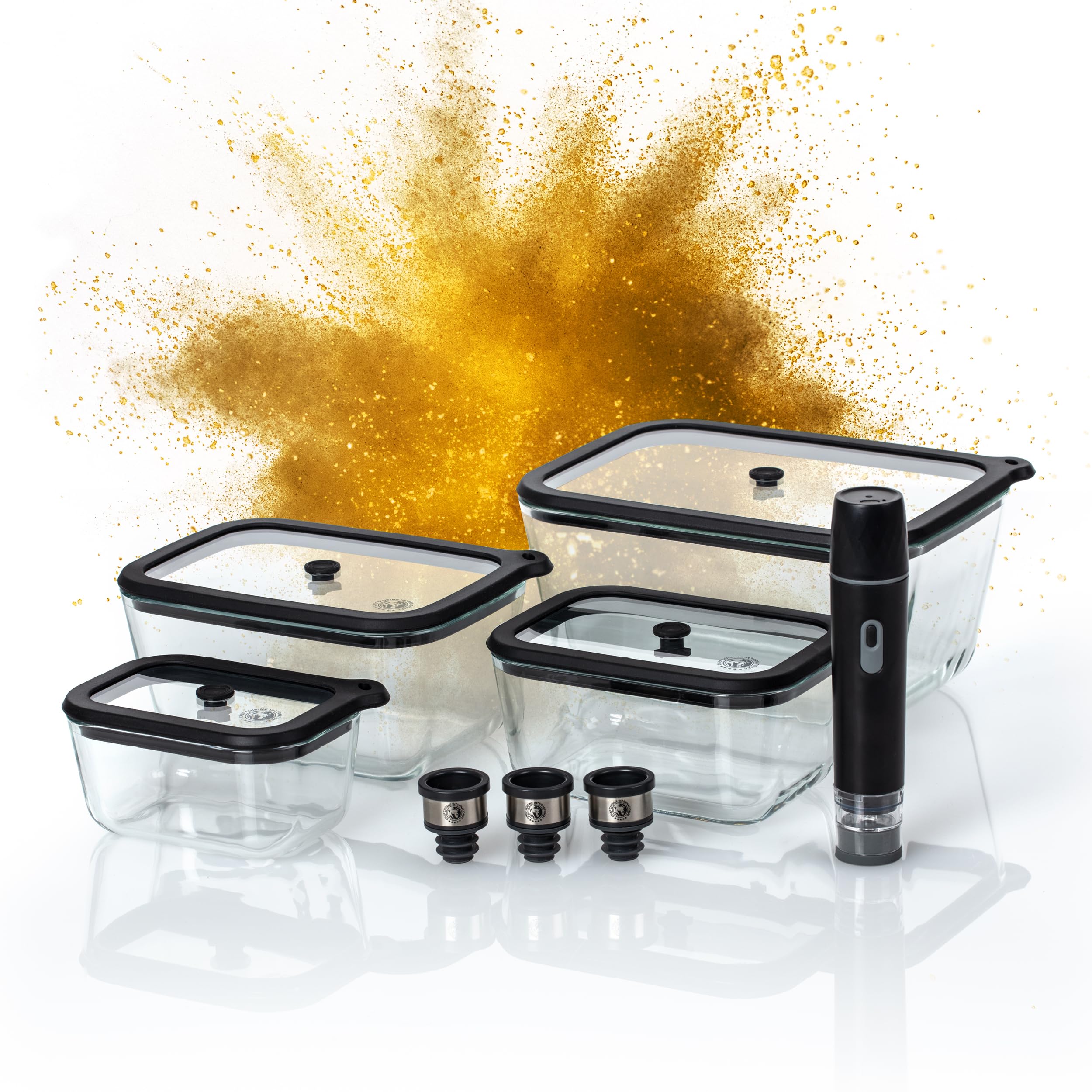 CHEF CUISINE Vakuum Starter-Set Basic, 12-tlg., Glas mit Deckel und Pumpe