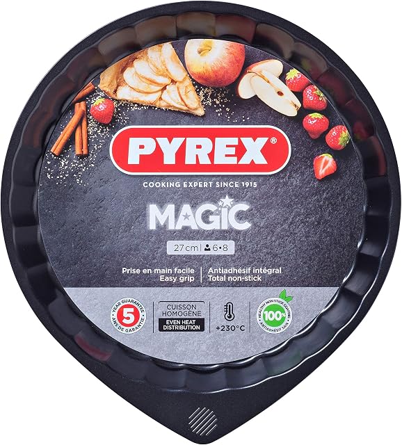 Pyrex MG27BN6 Magic Flan Tin, Black,27cm