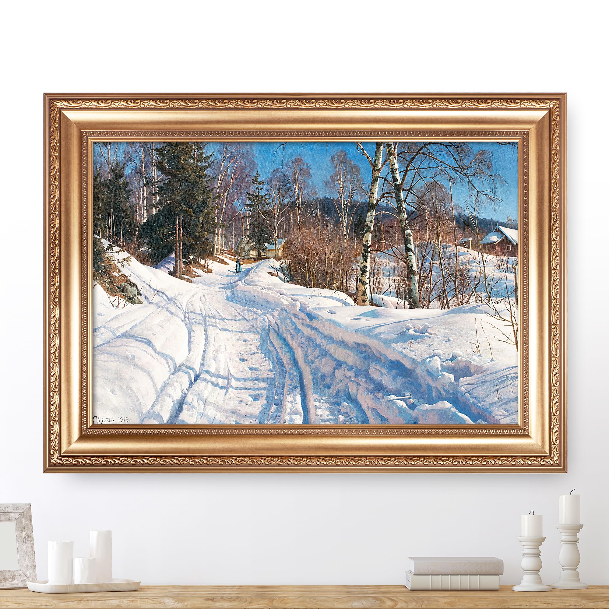 ヤウレンスキー、「Stilleben mit Kanne」、希少画集より Amazon.com: Sunlit Winter by Peder Mork Monsted Framed Size:30x36