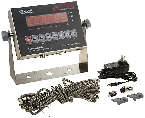 Optima Scales OP-900A-11 NTEP CC 09-070A1 - Indicador de pesaje digital IP65 LED acero inoxidable