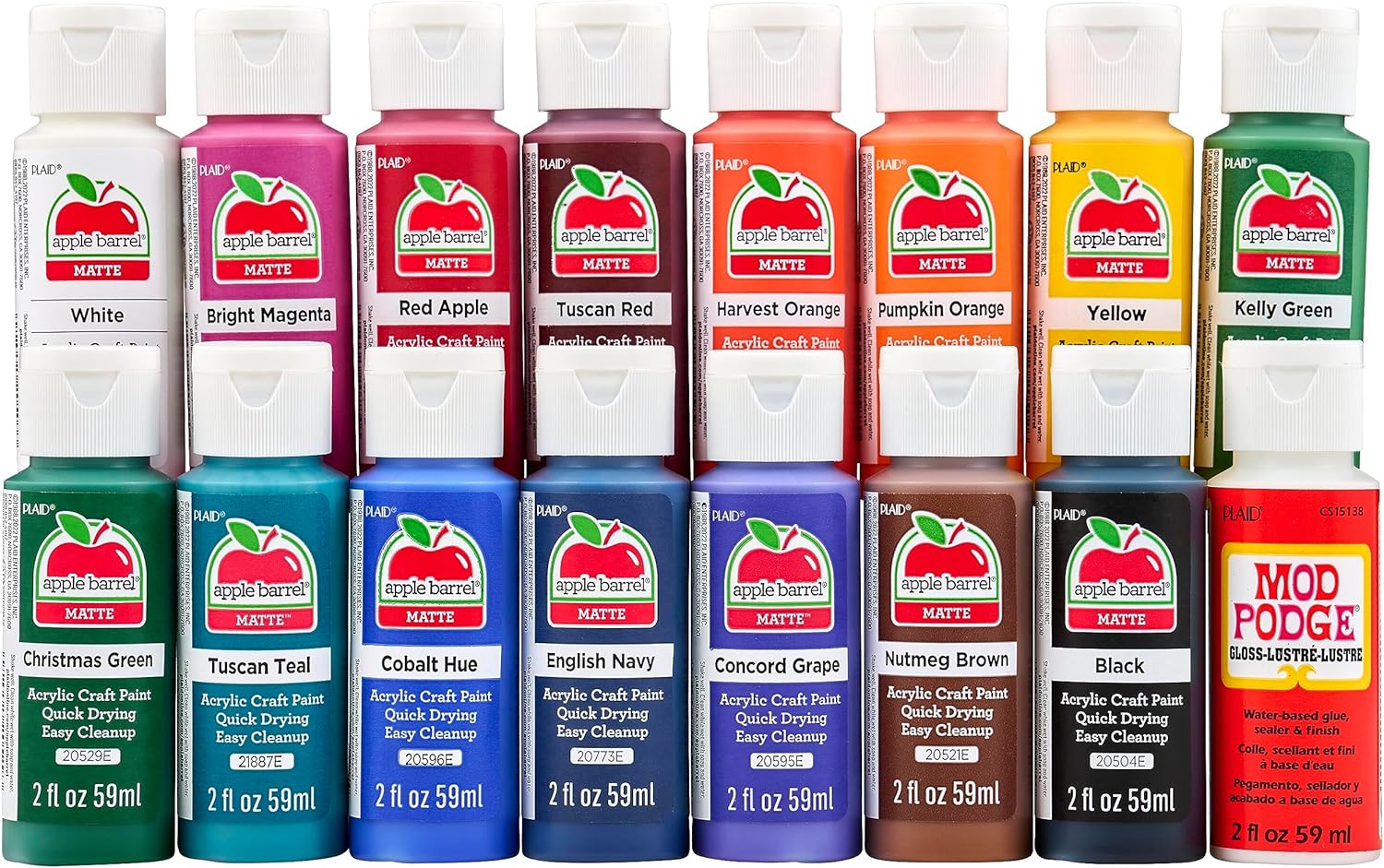 Apple Barrel Fall Colors Kit, 16 Piece Set Includes 15 Acrylic Craft