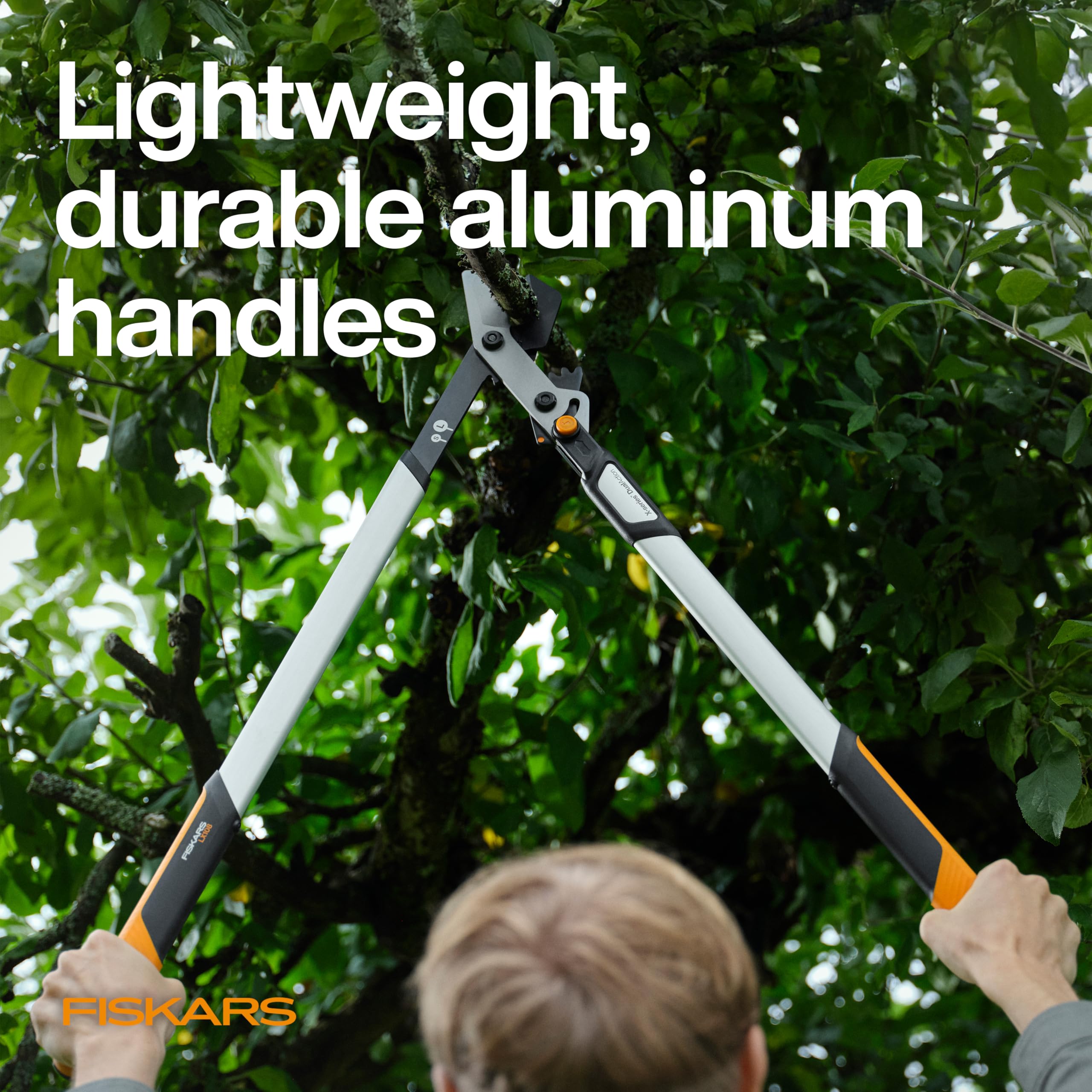Fiskars DualAction Astschere, 2-in-1-Astschere mit Dual-Schneidmodi, S-Modus für präzise Scheren für Stiele, L-Modus für Kraft durch Äste, reibungsarme Stahlklinge, 5,1 cm Schnittkapazität