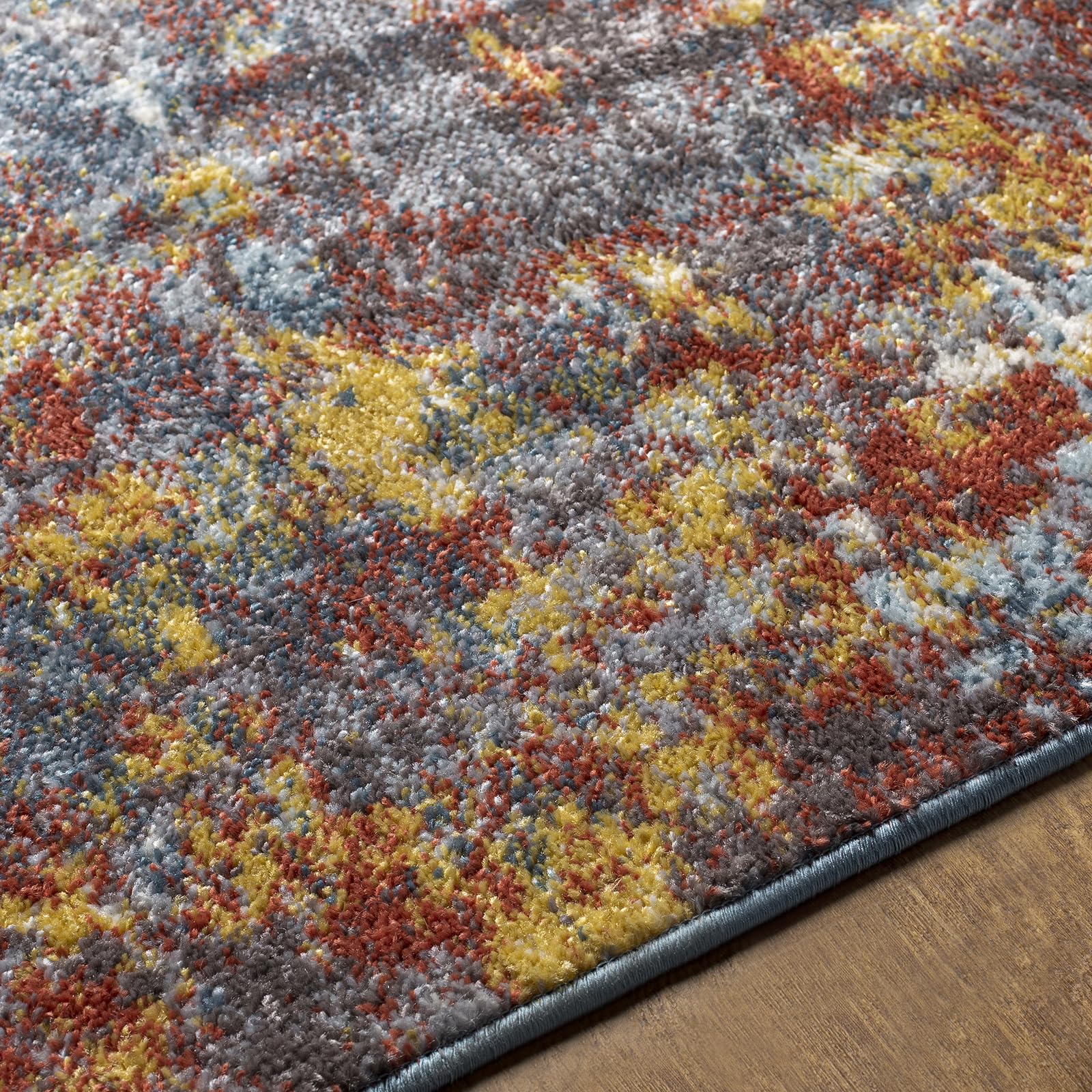 Livabliss Noa Miami Tapis 120x170 cm – Rouille, Poil Ras, Effet marbre