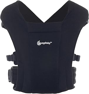 Ergobaby Babytrage für Neugeborene ab Geburt Extra Weich, Embrace Bauchtrage Baby-Tragetasche Ergonomisch (Pure Black)