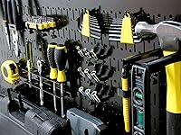 Vista 5 de Wall Control - Tablero de clavijas para pared, paquete de 3 tableros de clavijas horizontales de metal de 16 pulgadas de alto x 32 pulgadas