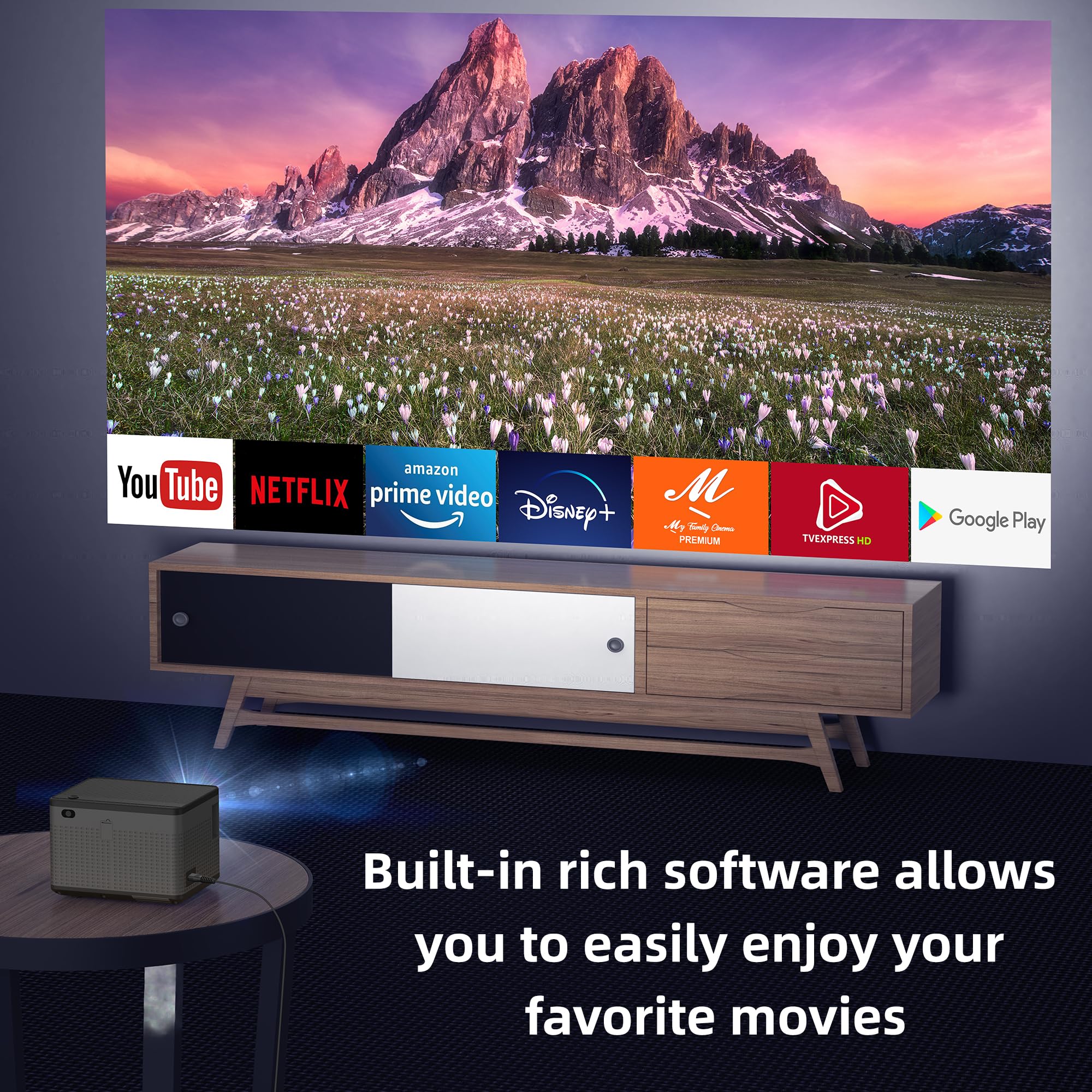 Proiettore 4K 1080P supportato con 5G Wifi 6 1280*720P Cinema Proiettori portatili per esterni | Leroy Merlin
