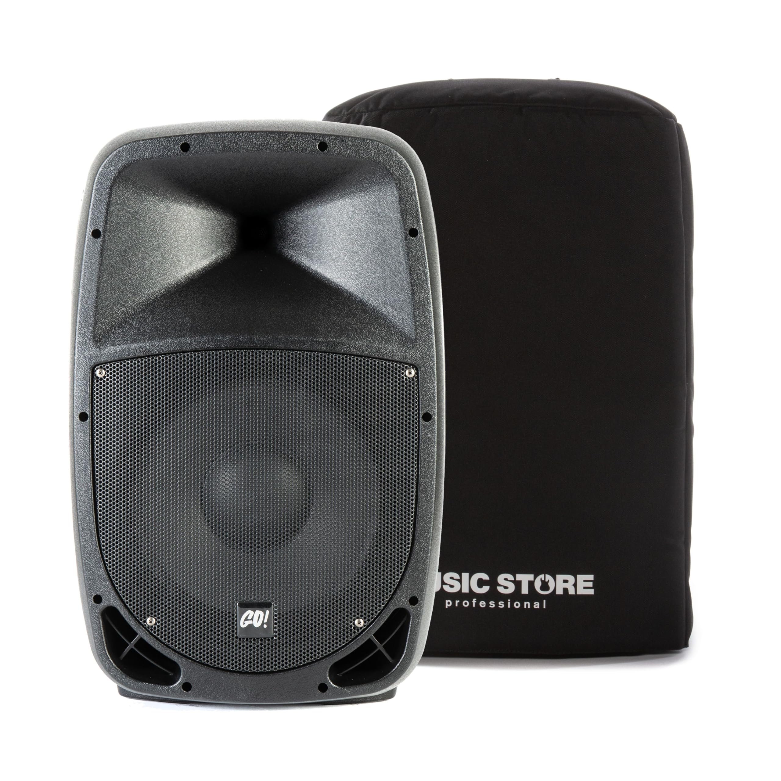 MUSIC STORE 12P 12" Passive Lautsprecher Set, 101-300W RMS, 8 Ohm, 120dB Peak SPL, Topteil Set inkl. Cover