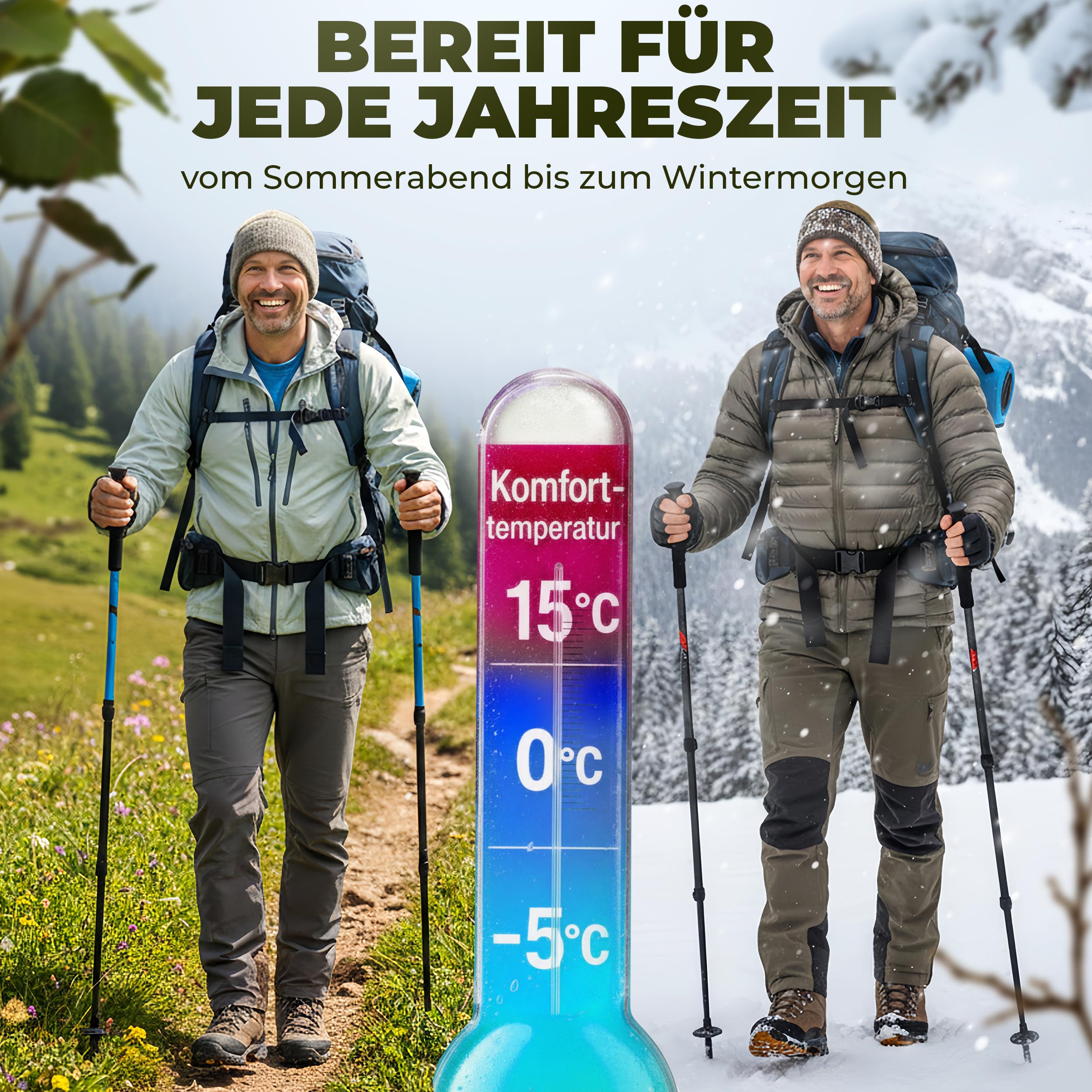 Schlafsack [Ultraleicht] 3 Jahreszeiten Sommer & Winter, kleines Packmaß, Komfort, 210x75 cm, leicht & kompakt für Outdoor, Camping, Hiking & Festival, Mumienschlafsack