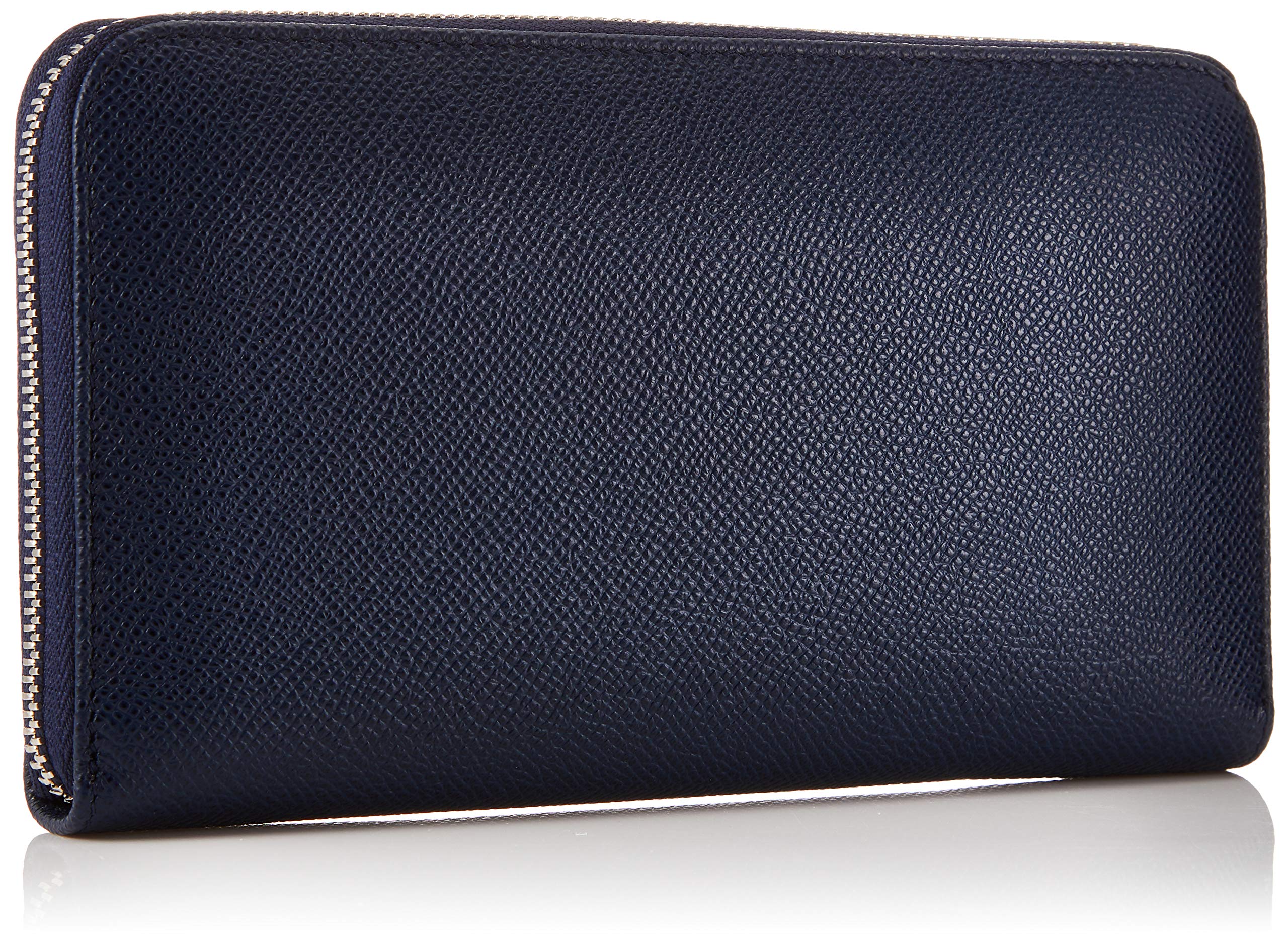 Bvlgari 284231 BB Man Bvlgari Long Wallet, Round Zipper, Grain Leather, Denim Sapphire