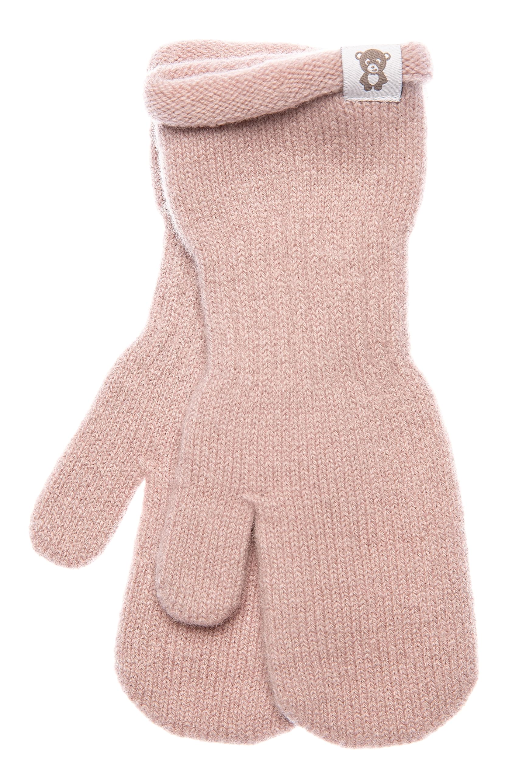 Gants tricotés monocouches en laine pour bébés Gants d’hiver tricotés chauds pour enfants pour garçons et filles 0,5-2 ans Les gants souples et confortables de couleur rose - Taille 3-4